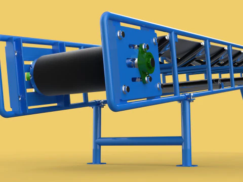 INDUSTRIAL CARRIER BELT CONVEYOR 3D Model