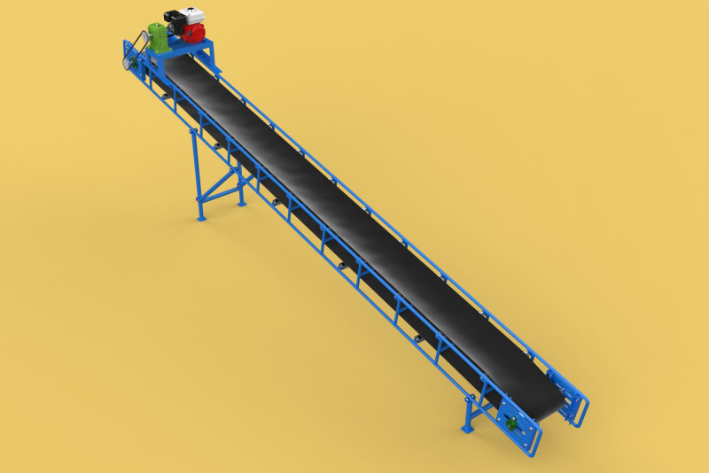 INDUSTRIAL CARRIER BELT CONVEYOR 3D-Modell .c4d .max .obj .3ds .fbx .stl .blend 