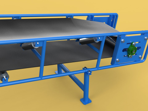 INDUSTRIAL CARRIER BELT CONVEYOR 3D-Modell