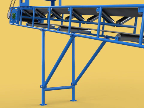 INDUSTRIAL CARRIER BELT CONVEYOR 3D Model