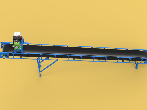 INDUSTRIAL CARRIER BELT CONVEYOR 3D-Modell