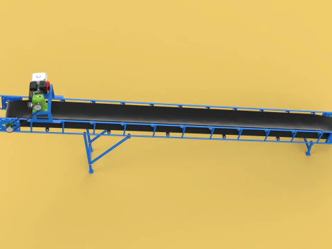 INDUSTRIAL CARRIER BELT CONVEYOR 3D Model