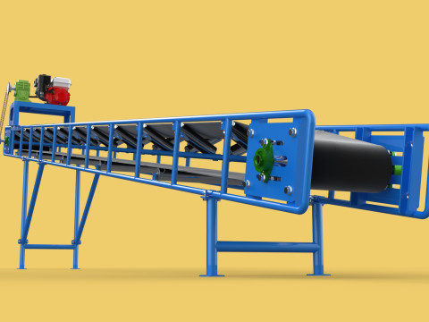 INDUSTRIAL CARRIER BELT CONVEYOR 3D-Modell