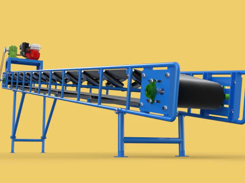 INDUSTRIAL CARRIER BELT CONVEYOR 3D Model