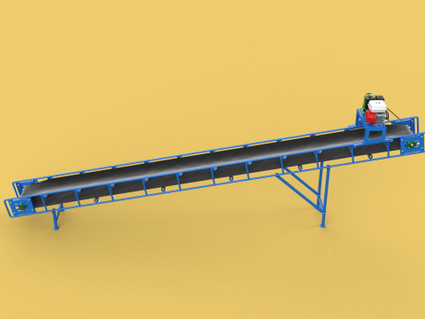 INDUSTRIAL CARRIER BELT CONVEYOR 3D-Modell