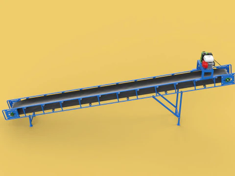 INDUSTRIAL CARRIER BELT CONVEYOR 3D Model