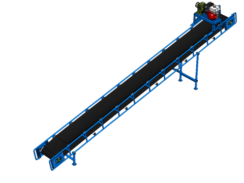 INDUSTRIAL CARRIER BELT CONVEYOR 3D-Modell