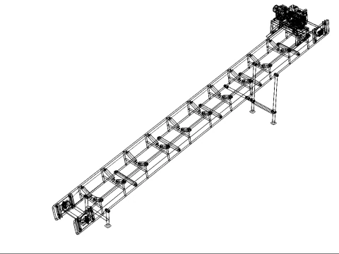 INDUSTRIAL CARRIER BELT CONVEYOR 3D Model