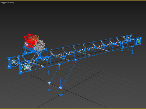 INDUSTRIAL CARRIER BELT CONVEYOR 3D-Modell