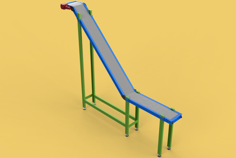 CARRIER BELT CONVEYOR Z ELEVATOR Modelo 3D .c4d .max .obj .3ds .fbx .stl .blend 