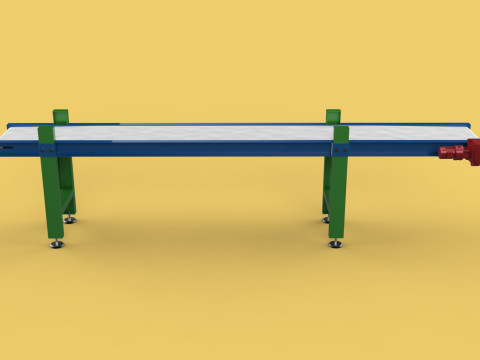 FACTORY INDUSTRIAL HORIZONTAL FLAT BELT CONVEYOR Modello 3D