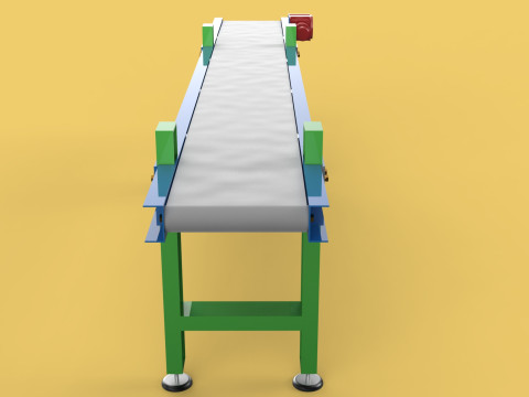FACTORY INDUSTRIAL HORIZONTAL FLAT BELT CONVEYOR Modello 3D