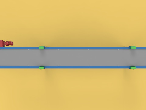 FACTORY INDUSTRIAL HORIZONTAL FLAT BELT CONVEYOR Modello 3D