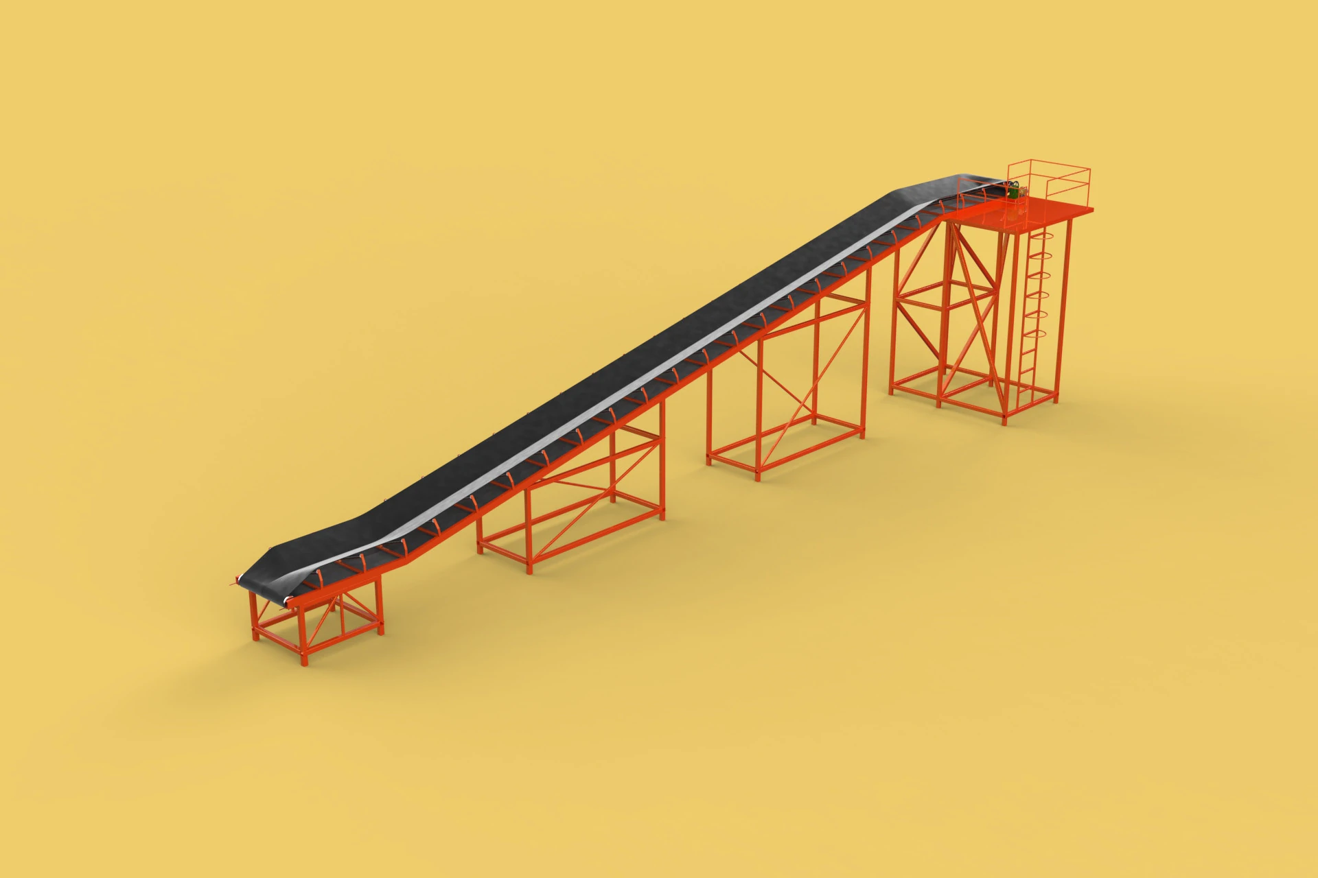 CARRIER BELT CONVEYOR FACTORY INDUSTRIAL 3D Model .c4d .max .obj .3ds .fbx .stl .blend 