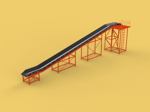 CARRIER BELT CONVEYOR FACTORY INDUSTRIAL 3Dモデル