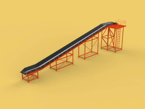 TRANSPORTADOR DE CINTA TRANSPORTADORA F&Aacute;BRICA INDUSTRIAL Modelo 3D