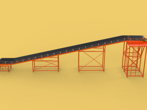 CARRIER BELT CONVEYOR FACTORY INDUSTRIAL Modelo 3D
