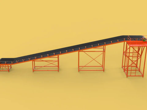 CARRIER BELT CONVEYOR FACTORY INDUSTRIAL 3D Model