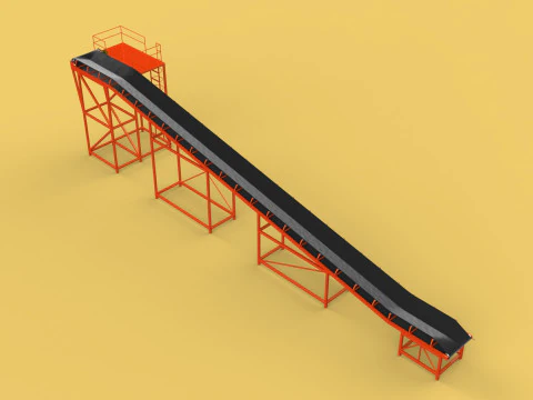 CARRIER BELT CONVEYOR FACTORY INDUSTRIAL 3D Model