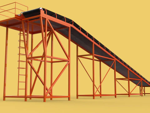 CARRIER BELT CONVEYOR FACTORY INDUSTRIAL 3D Model