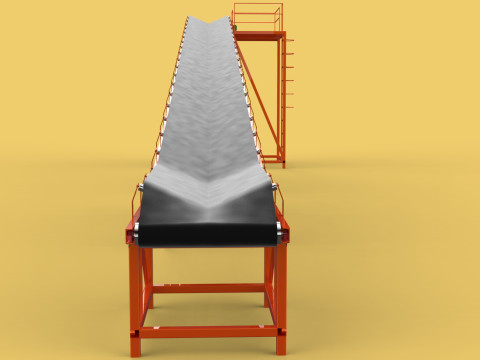 CARRIER BELT CONVEYOR FACTORY INDUSTRIAL Modelo 3D