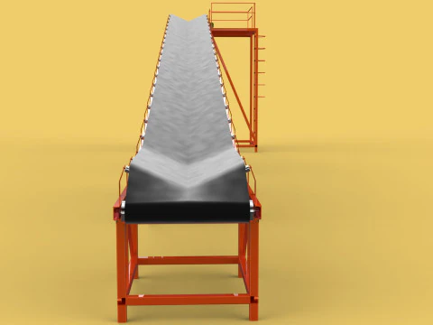 CARRIER BELT CONVEYOR FACTORY INDUSTRIAL 3D Model