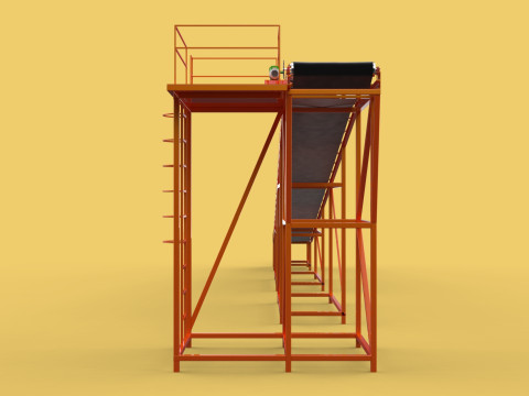 CARRIER BELT CONVEYOR FACTORY INDUSTRIAL Modelo 3D