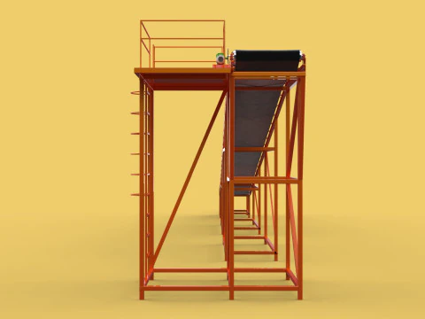 CARRIER BELT CONVEYOR FACTORY INDUSTRIAL 3D Model