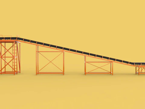CARRIER BELT CONVEYOR FACTORY INDUSTRIAL 3D Model