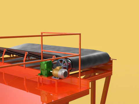 CARRIER BELT CONVEYOR FACTORY INDUSTRIAL 3D Model