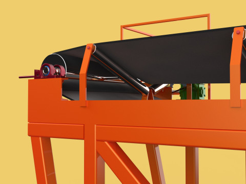CARRIER BELT CONVEYOR FACTORY INDUSTRIAL Modelo 3D