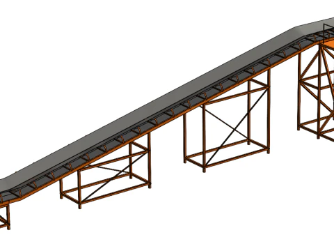CARRIER BELT CONVEYOR FACTORY INDUSTRIAL 3D Model