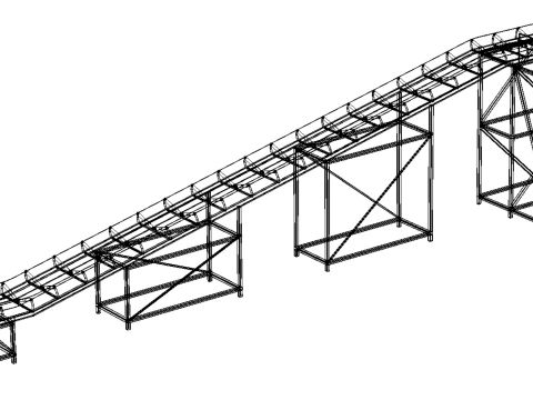 CARRIER BELT CONVEYOR FACTORY INDUSTRIAL 3D Model