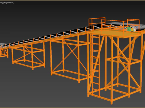 CARRIER BELT CONVEYOR FACTORY INDUSTRIAL 3D Model