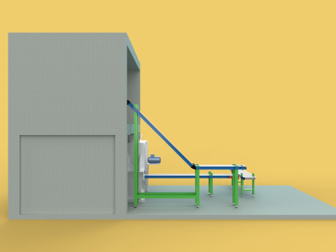 BELT CONVEYOR RIBBON MIXER BLENDER PRODUCTION LINE WAREHOUSE Modello 3D
