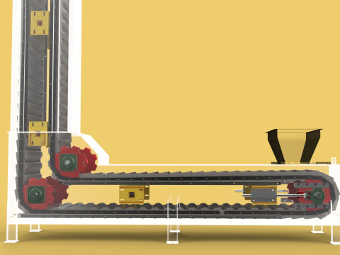 ELEVATOR Z BUCKET CHAIN CONVEYOR LIFT VERTICAL Modèle 3D