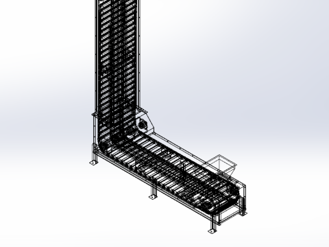 ELEVATOR Z BUCKET CHAIN CONVEYOR LIFT VERTICAL Modèle 3D