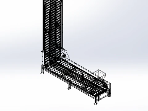 ELEVATOR Z BUCKET CHAIN CONVEYOR LIFT VERTICAL 3D Model