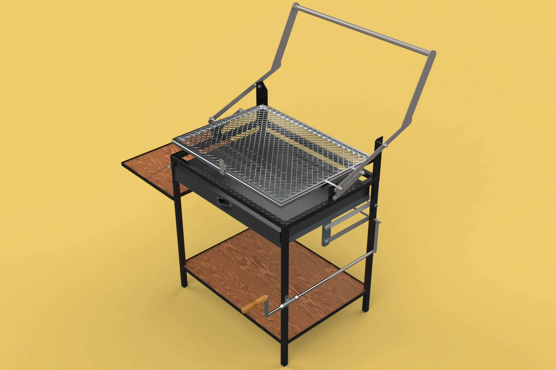 BASKET CHARCOAL NET FLIP MEAT GRILL ROTATING TURNING 3D Model .c4d .max .obj .3ds .fbx .stl .blend 