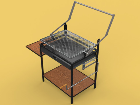BASKET CHARCOAL NET FLIP MEAT GRILL ROTATING TURNING 3D Model