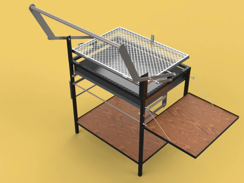 BASKET CHARCOAL NET FLIP MEAT GRILL ROTATING TURNING 3D Model