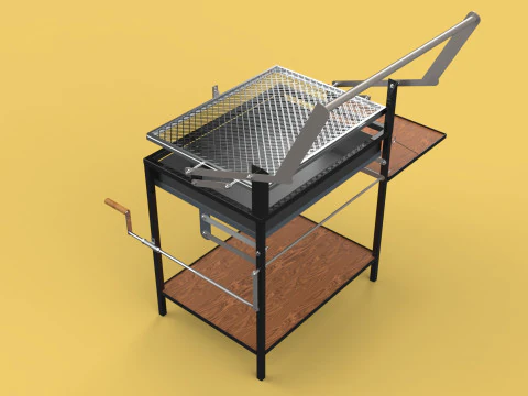 BASKET CHARCOAL NET FLIP MEAT GRILL ROTATING TURNING 3D Model