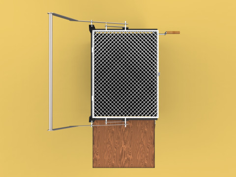 BASKET CHARCOAL NET FLIP MEAT GRILL ROTATING TURNING 3D-Modell