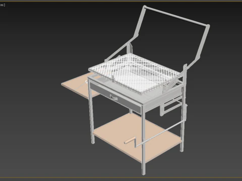 BASKET CHARCOAL NET FLIP MEAT GRILL ROTATING TURNING 3D Model