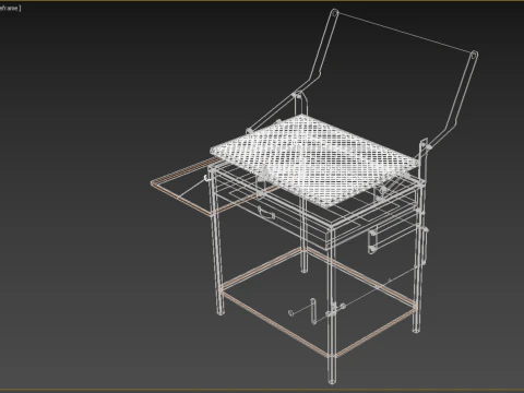 BASKET CHARCOAL NET FLIP MEAT GRILL ROTATING TURNING 3D Model