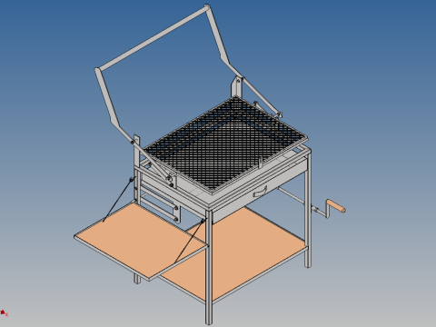 BASKET CHARCOAL NET FLIP MEAT GRILL ROTATING TURNING 3D-Modell