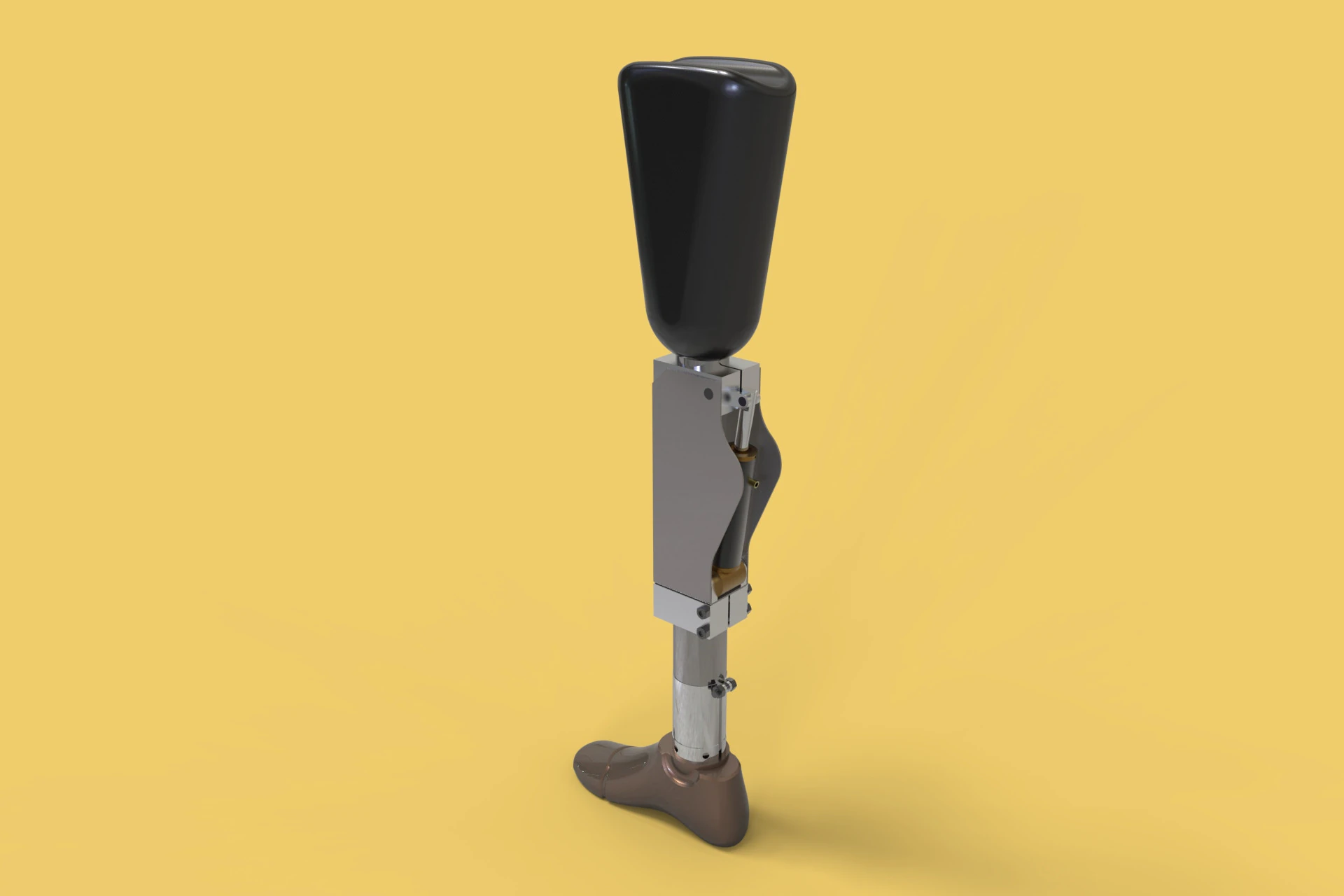 ARTIFICIAL PNEUMATIC PROSTHETIC LEG 3D Model .c4d .max .obj .3ds .fbx .stl .blend 