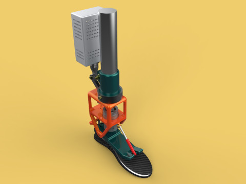 POWERED ANKLE-KNEE PROSTHESIS ROBOTIC MECHANICAL LEG PROSTHETIC Model 3D