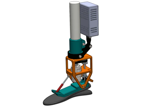 POWERED ANKLE-KNEE PROSTHESIS ROBOTIC MECHANICAL LEG PROSTHETIC 3D Model