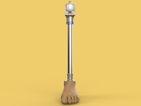 MEDICAL ARTIFICIAL PROSTHETIC LEG MECHANICAL FOUR BAR JOINT 3D Model